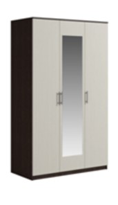 Шкаф 3 двери Светлана, с зеркалом, венге/дуб молочный в Лабытнанги