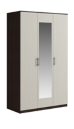 Шкаф 3 двери Светлана, с зеркалом, венге/дуб молочный в Салехарде - изображение