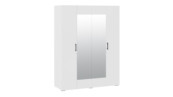 4-створчатый шкаф с зеркалом Нео (Белый) в Салехарде - изображение