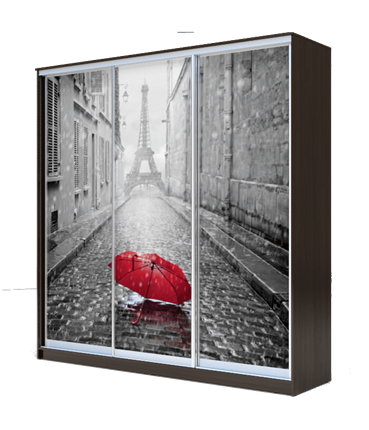 Шкаф 3-х дверный 2400х2000х620, наполнение №2, Париж, зонтик ХИТ 24-20-777-02 Венге Аруба в Салехарде - изображение