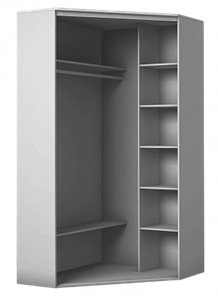 Шкаф угловой с одним зеркалом, 2300х1103, ХИТ У-23-4-15, белая шагрень в Салехарде - предосмотр 1