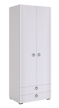 Шкаф распашной Ева 103.01 (белое дерево/белый матовый) в Салехарде - изображение