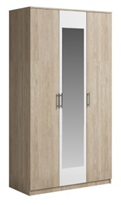 Шкаф 3 двери Светлана, с зеркалом, белый/дуб сонома в Муравленко