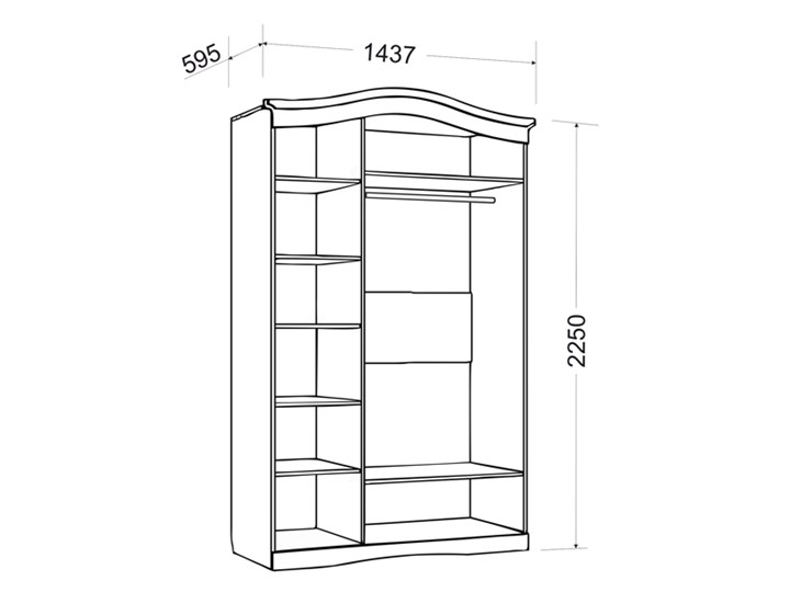 Шкаф трехдверный Гертруда, М2, белая лиственница/ясень жемчужный в Надыме - изображение 1