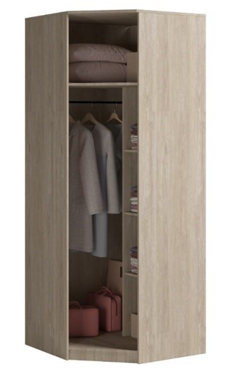 Распашной шкаф угловой Светлана, с зеркалом, венге/дуб молочный в Губкинском - изображение 1