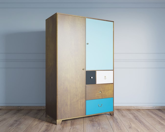 Шкаф двухстворчатый Aquarelle с ящиками (RE-45) в Салехарде - изображение 1