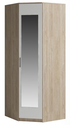 Шкаф Светлана, с зеркалом, белый/дуб сонома в Губкинском - изображение