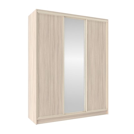 Шкаф 1800 Домашний Зеркало/ЛДСП, Ясень шимо светлый в Салехарде - изображение