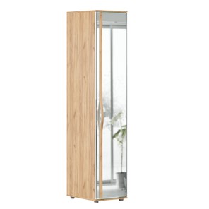 Одностворчатый шкаф зеркальный Марта-2 Дуб золотой/Белый глянец ЛД 406.030 в Новом Уренгое