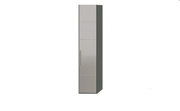 Шкаф распашной Наоми с зеркальной дверью правый, цвет Фон серый, Джут  СМ-208.07.02 R в Новом Уренгое