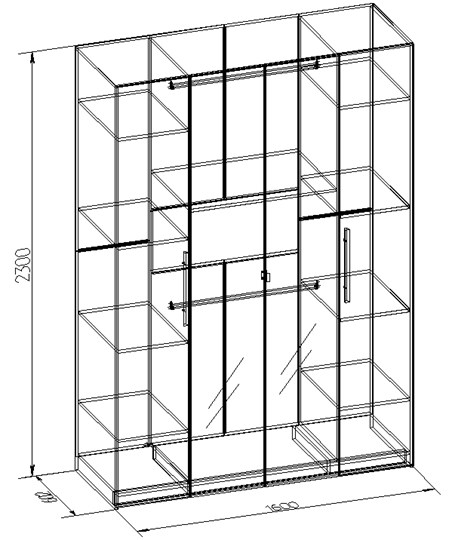 Шкаф распашной Bauhaus 9, Дуб Сонома в Салехарде - изображение 1
