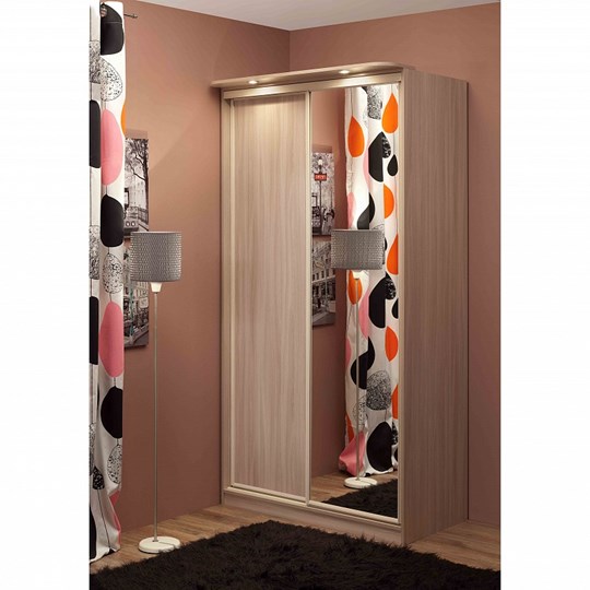 Шкаф 2-х дверный 1200 Домашний Зеркало/ЛДСП, Венге в Ноябрьске - изображение 1