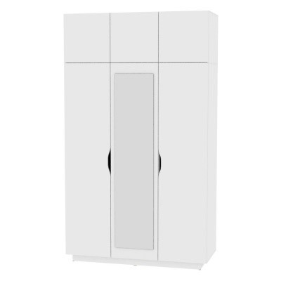 Распашной шкаф Аврора (H21 М) 2322х1351х540 Белый в Надыме - изображение