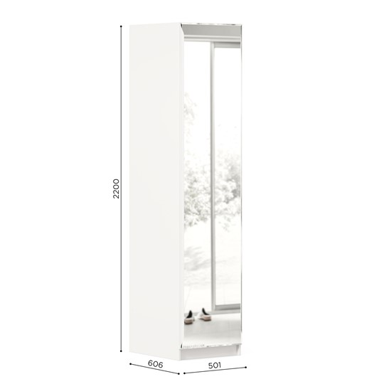 Распашной шкаф Айла с зеркалом ЛД 688.140.000, Белый, исполнение 1 в Ноябрьске - изображение 3