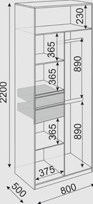Шкаф двухстворчатый Глэдис М22 (Шимо светлый/Белый текстурный) в Салехарде - предосмотр 2