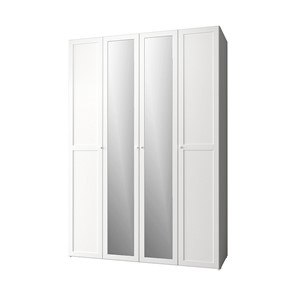 Распашной шкаф Харрис 60, белый + 2 фасад зеркало, +2 фасад стандарт в Лабытнанги