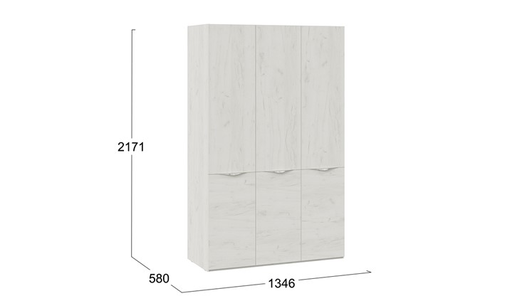 Шкаф распашной Либерти, Дуб крафт белый СМ-297.07.431 в Салехарде - изображение 3