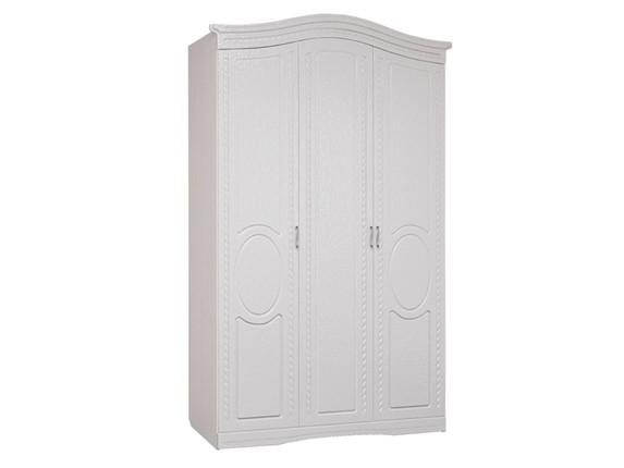 Шкаф трехдверный Гертруда, М2, белая лиственница/ясень жемчужный в Надыме - изображение