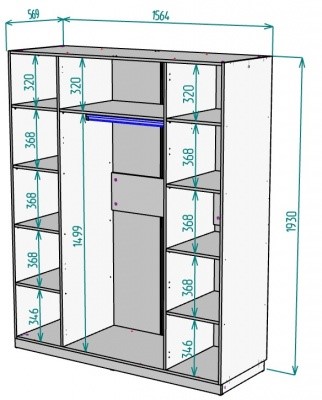 Шкаф четырехдверный Arvid H240 (Белый) в Салехарде - изображение 1