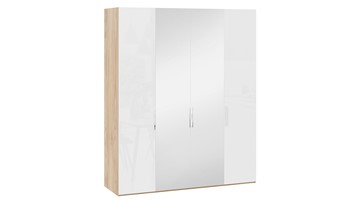 Шкаф для одежды Эмбер СМ-348.07.013 (Яблоня Беллуно/Белый глянец) в Салехарде