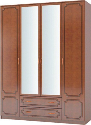 Шкаф четырехстворчатый Лак ШР-4 (Орех) в Салехарде - изображение
