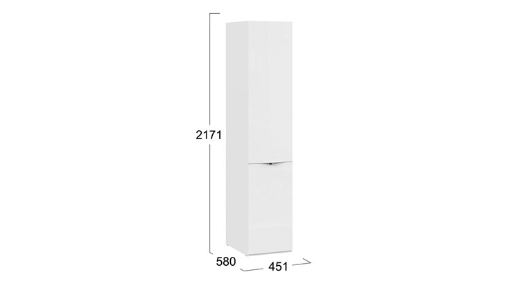 Одностворчатый шкаф Глосс СМ-319.07.111 (Белый глянец/Стекло) в Салехарде - изображение 1