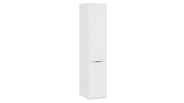 Одностворчатый шкаф Глосс СМ-319.07.111 (Белый глянец/Стекло) в Салехарде