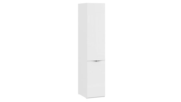 Одностворчатый шкаф Глосс СМ-319.07.111 (Белый глянец/Стекло) в Салехарде - изображение