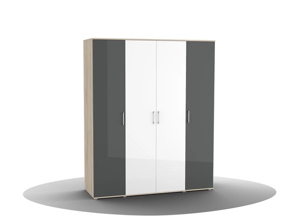 Шкаф для одежды Silvia, ШО-04 (2г/2зр), цвет фасада антрацит в Салехарде - изображение