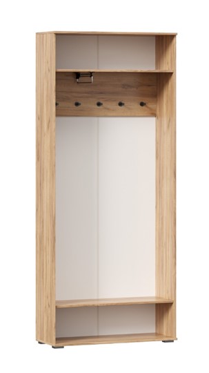 Шкаф двухстворчатый Фиджи с декоративными накладками 659.310, Дуб Золотой/Белый в Губкинском - изображение 2