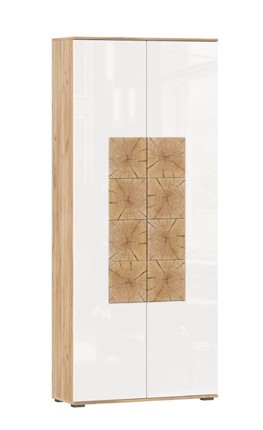 Шкаф двухстворчатый Фиджи с декоративными накладками 659.310, Дуб Золотой/Белый в Ноябрьске - изображение