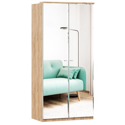Шкаф двухстворчатый с 2-мя зеркалами Фиджи, 659.238, цвет белый в Надыме - изображение