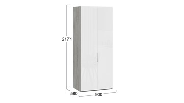 Шкаф для одежды Эмбер СМ-348.07.003 (Дуб Гамильтон/Белый глянец) в Лабытнанги - предосмотр 1