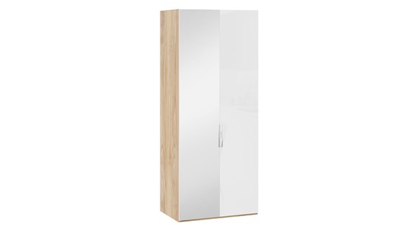 Шкаф для одежды Эмбер СМ-348.07.005 L (Яблоня Беллуно/Белый глянец) в Салехарде - изображение