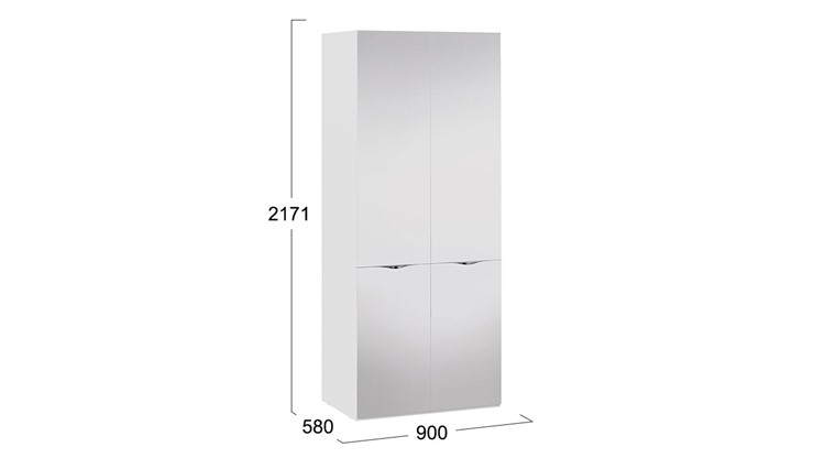 Двустворчатый шкаф Глосс СМ-308.07.212 (Белый глянец) в Салехарде - изображение 1