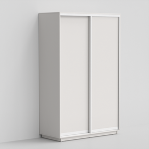 Шкаф двухстворчатый ЭКО-Сим Д 220х100х60, Белый матовый/белый глянец в Надыме