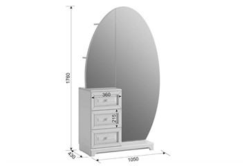 Шкаф комбинированный распашной Белла (зеркало) (1050х420х1758) в Салехарде - предосмотр 4