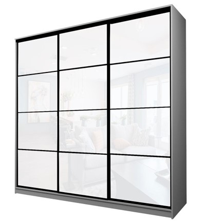 Шкаф MAX МШ-25-6-24/2-222, Профиль Черный/Цвет Серый/Oraclal белый в Салехарде - изображение