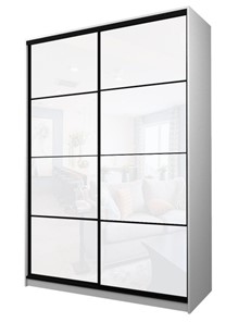 Шкаф 2-х дверный MAX МШ-27-6-16-22, Профиль Черный/Цвет Белый/Oraclal белый в Салехарде