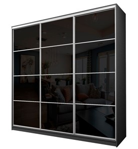 Шкаф 3-х дверный MAX МШ-27-6-24/2-222, Профиль Белый/Цвет Графит/с черной пленкой Oracal в Салехарде