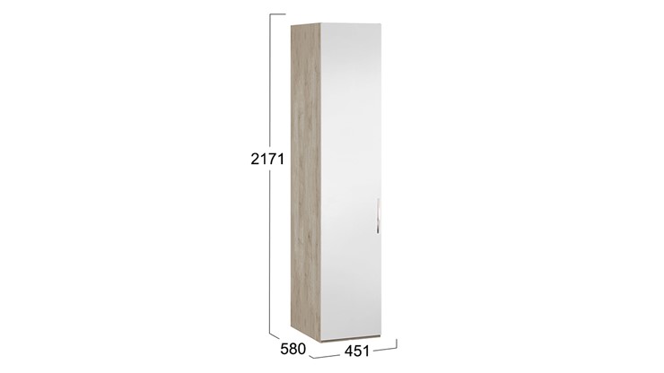 Шкаф для белья Эмбер левый СМ-348.07.002 L (Баттл Рок/Серый глянец) в Салехарде - изображение 1