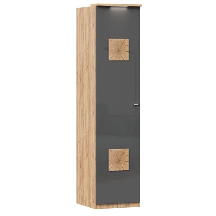 Шкаф одностворчатый с декор. накладками Фиджи 659.222, антрацит в Тарко-Сале - изображение