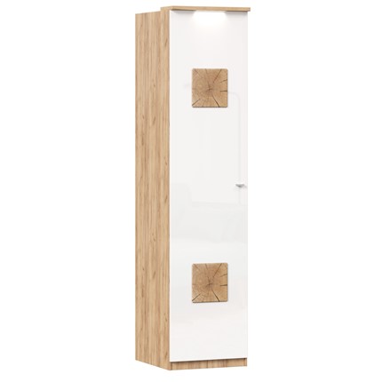 Шкаф одностворчатый с декор. накладками Фиджи 659.225, белый в Салехарде - изображение