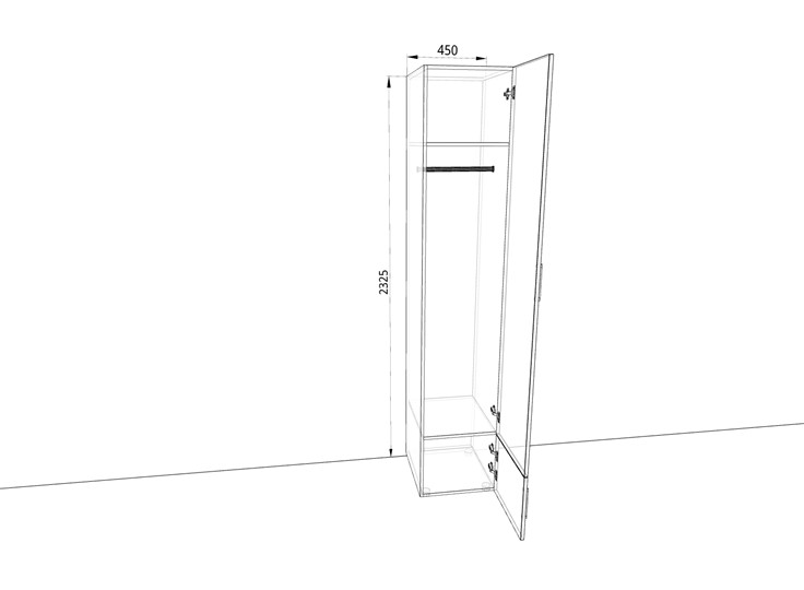 Шкаф 450х500х2325мм (Ш4319З) Белый/Жемчуг в Лабытнанги - изображение 1