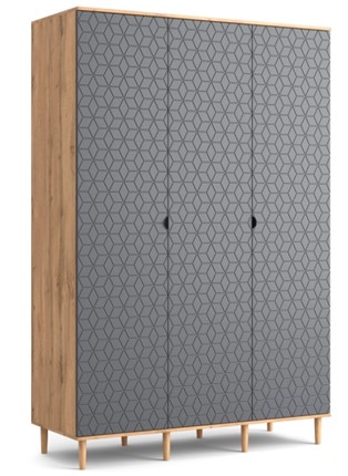 Шкаф Денвер, трехдверный, (Дуб Вотан/Графит) в Салехарде - изображение