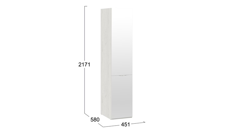 Шкаф распашной Либерти, Дуб крафт белый СМ-297.07.012 в Салехарде - изображение 3