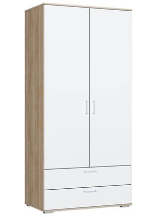 Шкаф в спальню ШР-2/1 с ящиками Лайт Дуб сонома / Белый в Салехарде - изображение