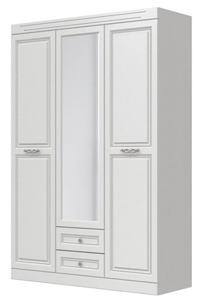 Шкаф трехдверный в спальню Олимп ШР-3 (белый) 1 зеркало в Лабытнанги - изображение