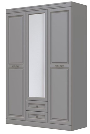 Шкаф трехдверный в спальню Олимп ШР-3 (антрацит) 1 зеркало в Муравленко - изображение