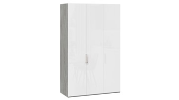 Шкаф для одежды Эмбер СМ-348.07.008 (Дуб Гамильтон/Белый глянец) в Лабытнанги